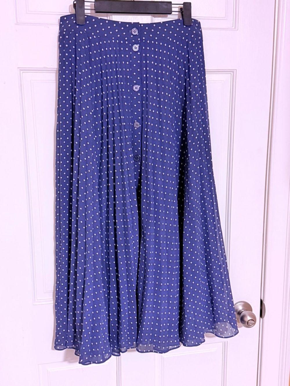 & Other Stories Pleated Polka Dot Midi Skirt
